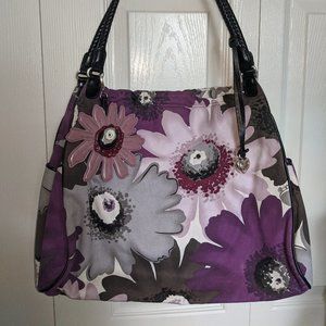 Brighton Purple Floral Canvas Shoulder Bag